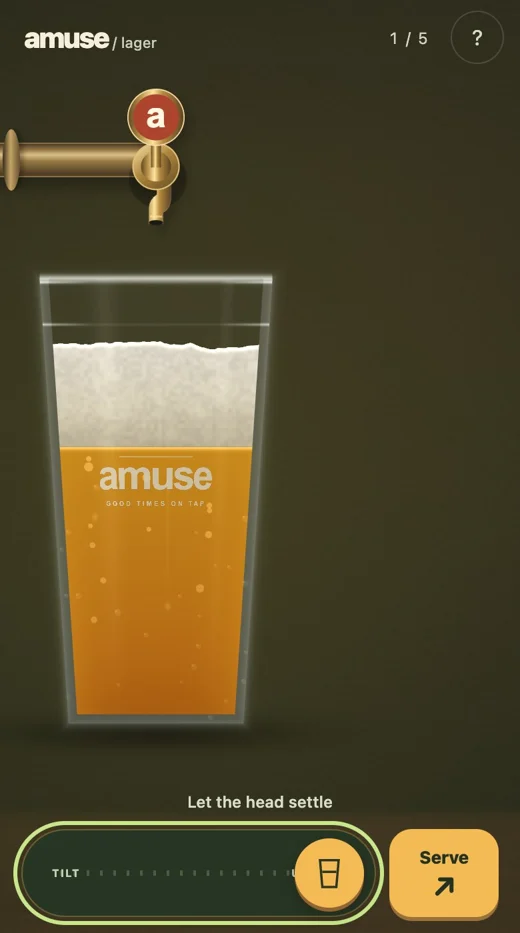 The Perfect Pour: a lager filling under the tap