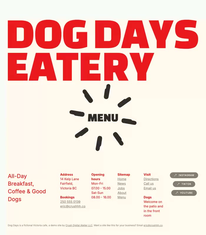 Dog Days Eatery site