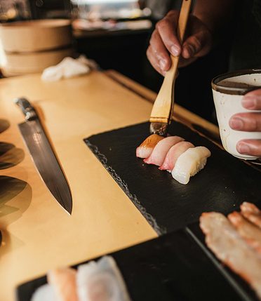 Nigiri on the counter