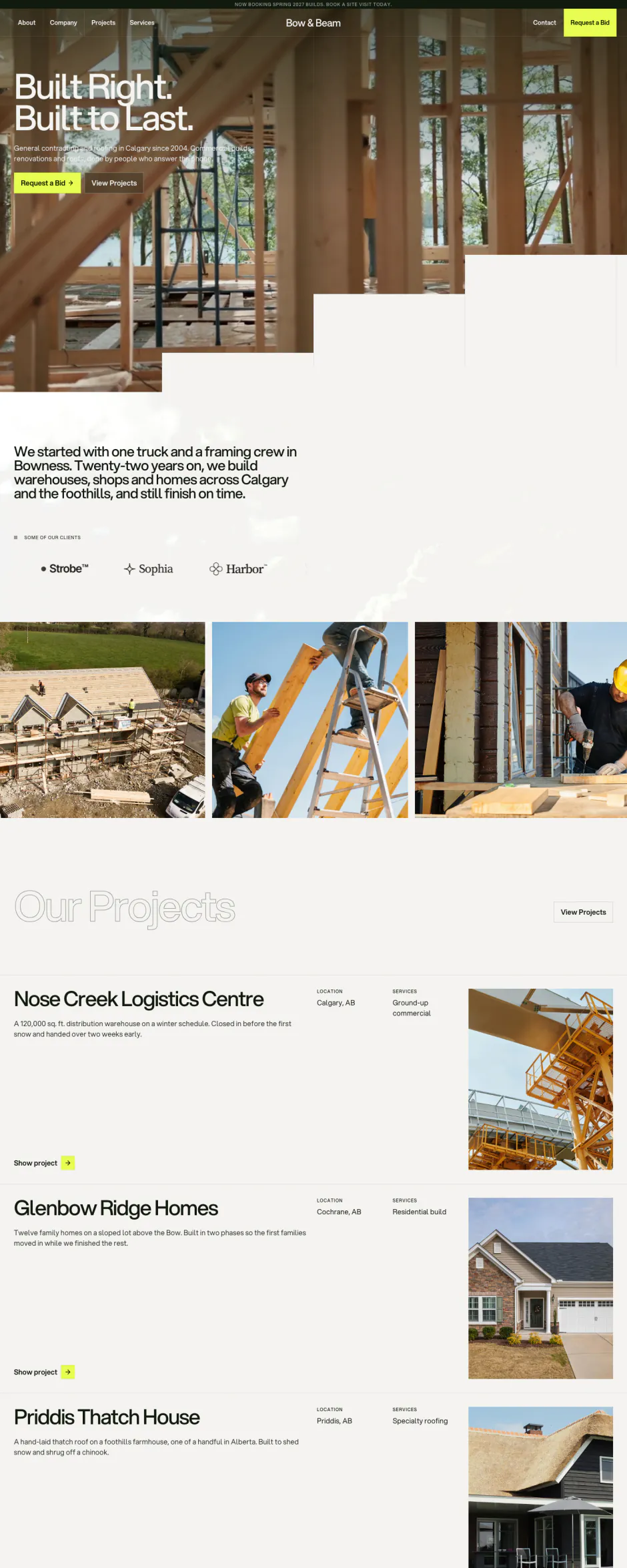 Bow & Beam homepage