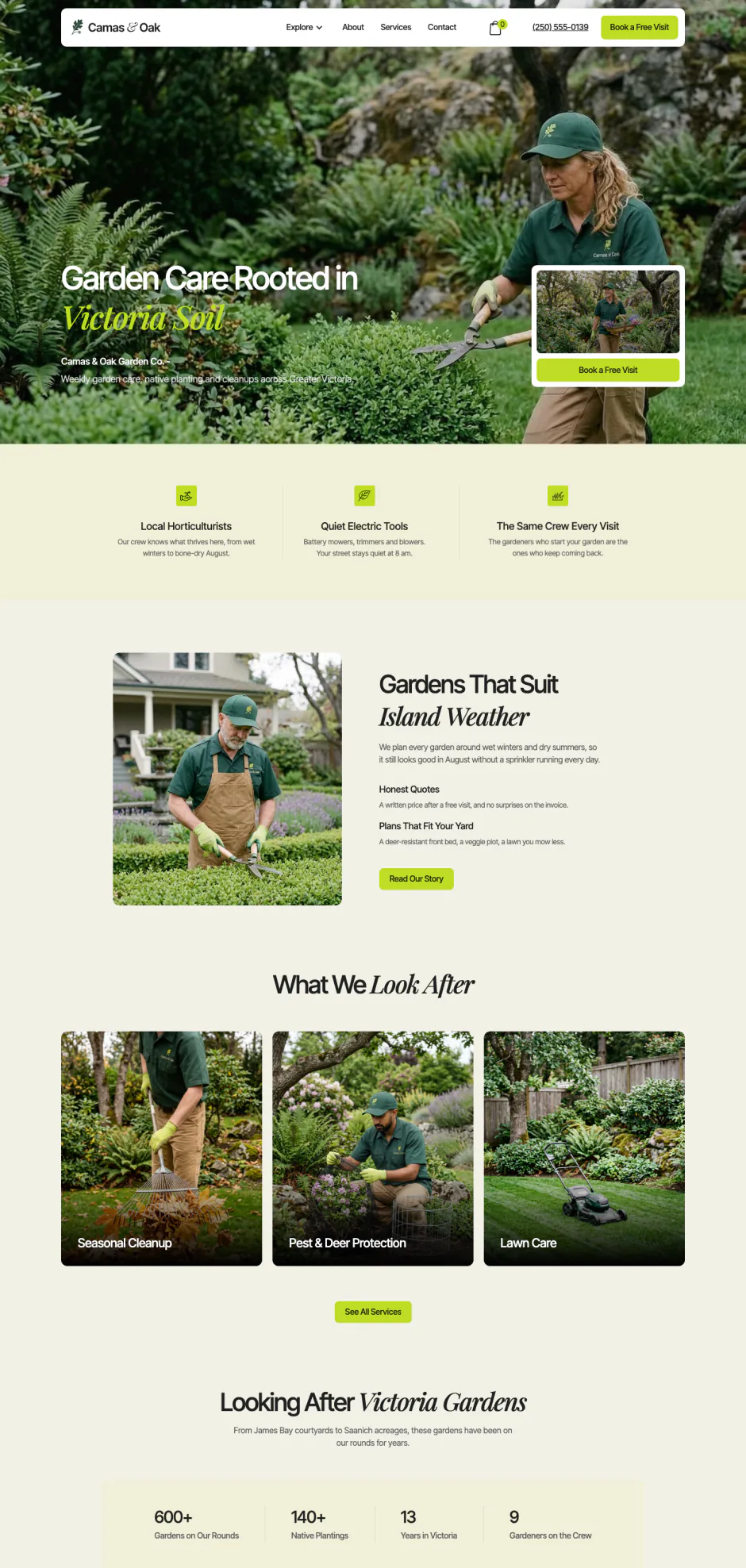 Camas & Oak homepage