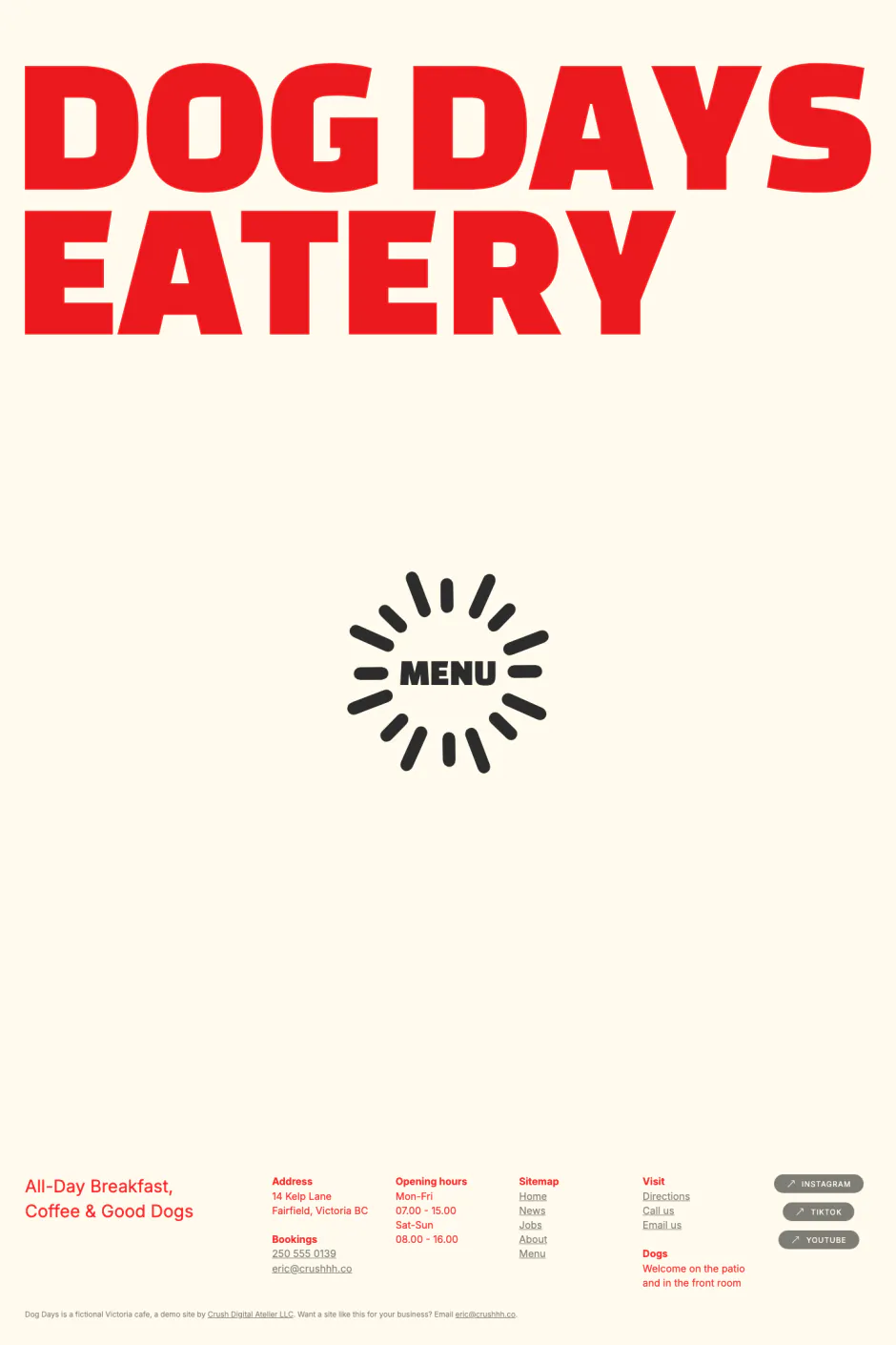 Dog Days Eatery homepage