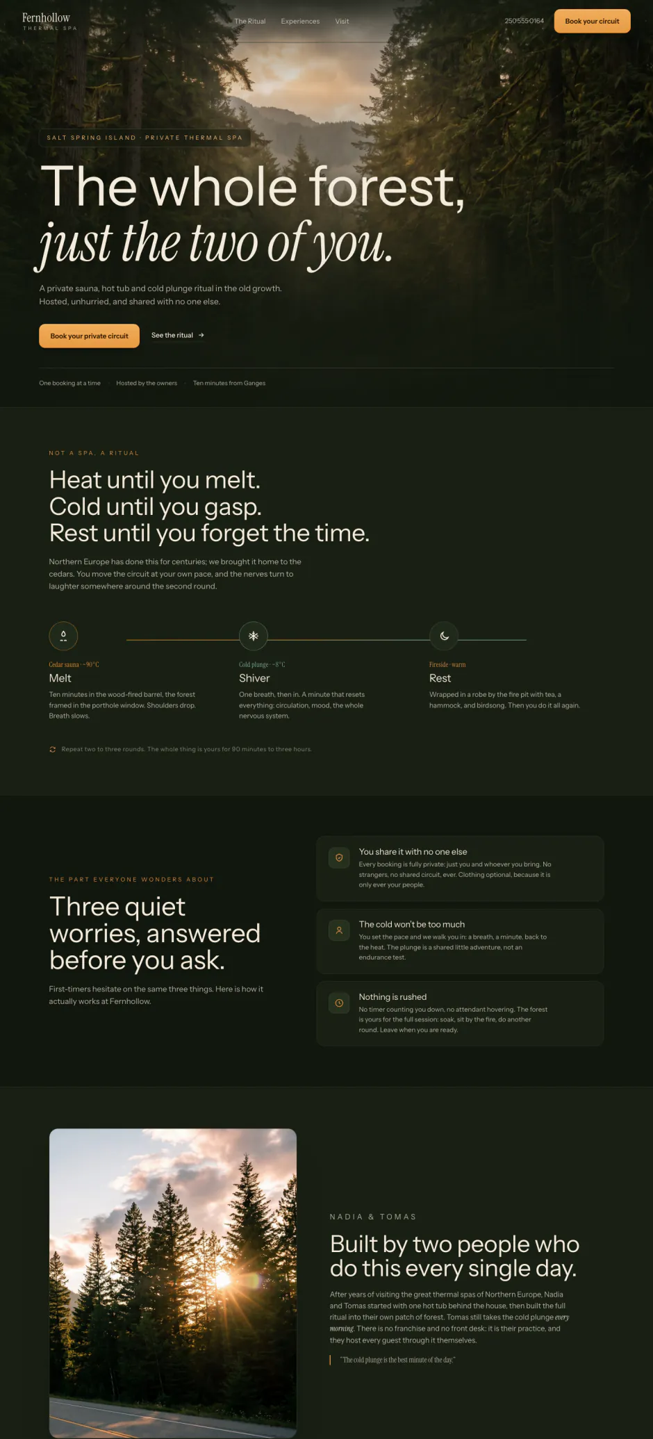 Fernhollow Thermal Spa homepage