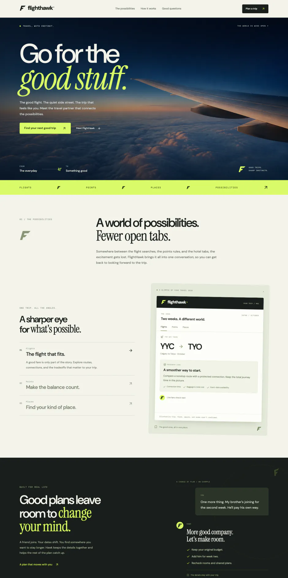 FlightHawk homepage