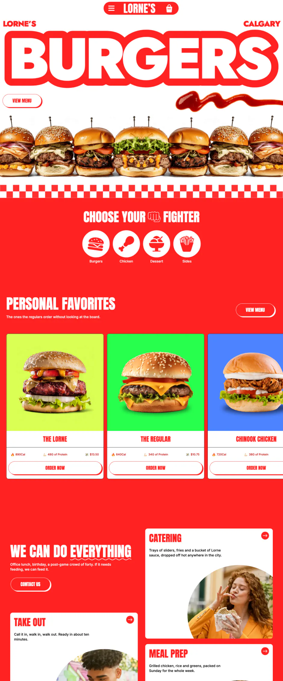 Lorne's Burgers homepage