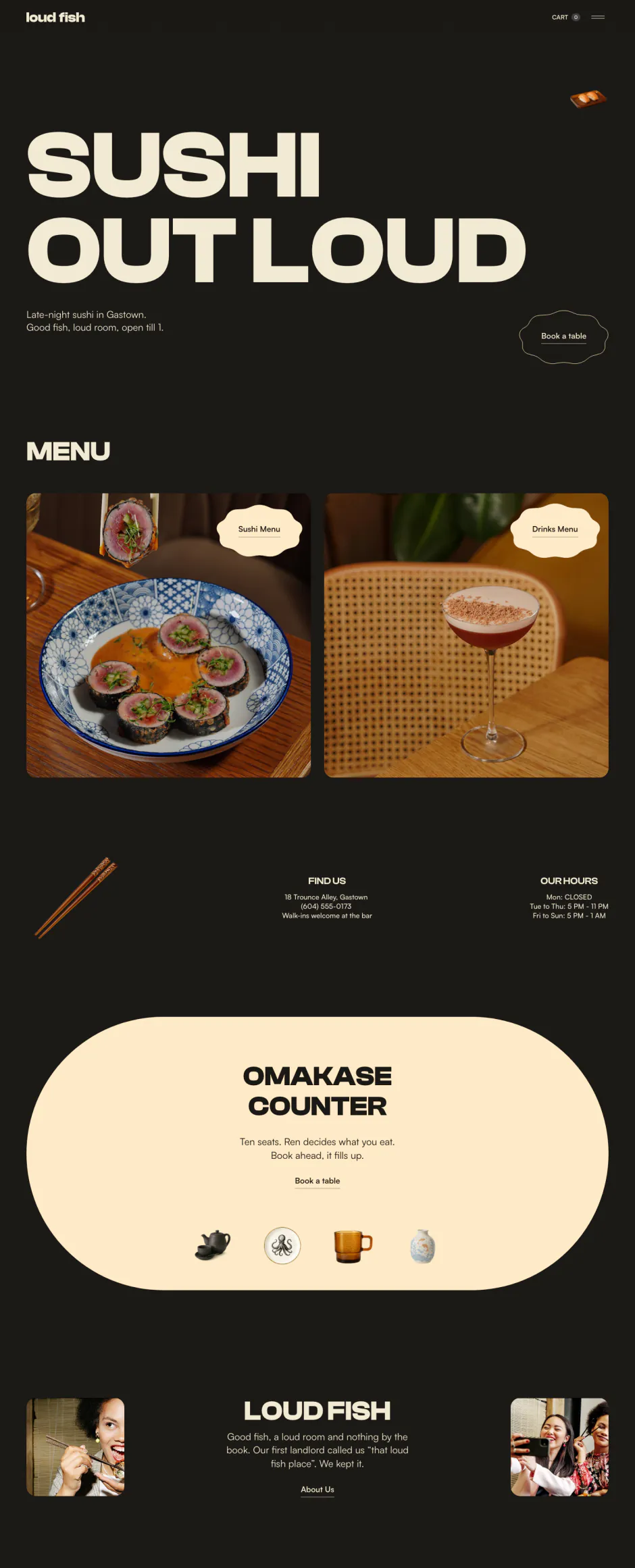 Loud Fish homepage