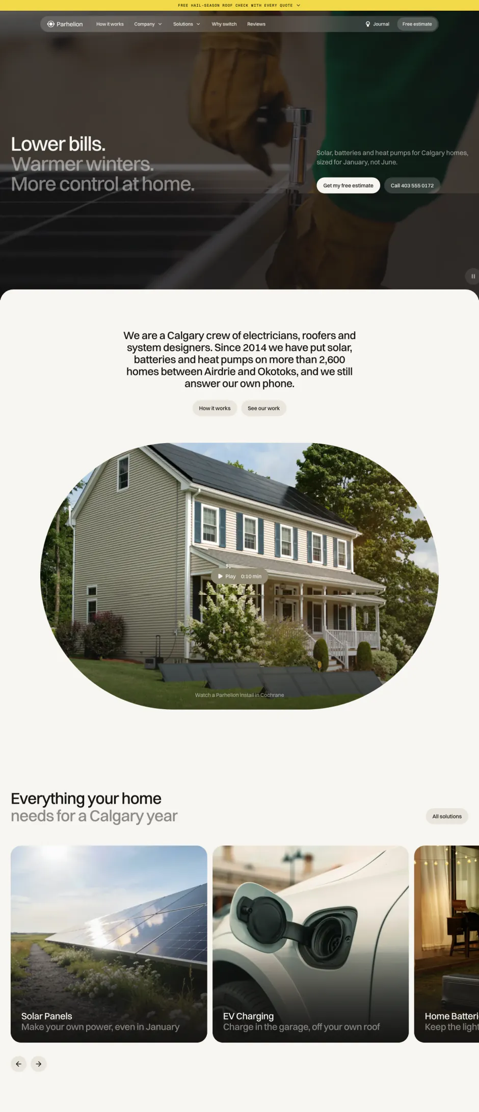 Parhelion Home Energy homepage