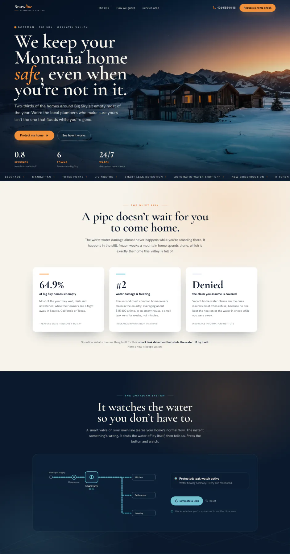 Snowline Plumbing & Heating homepage