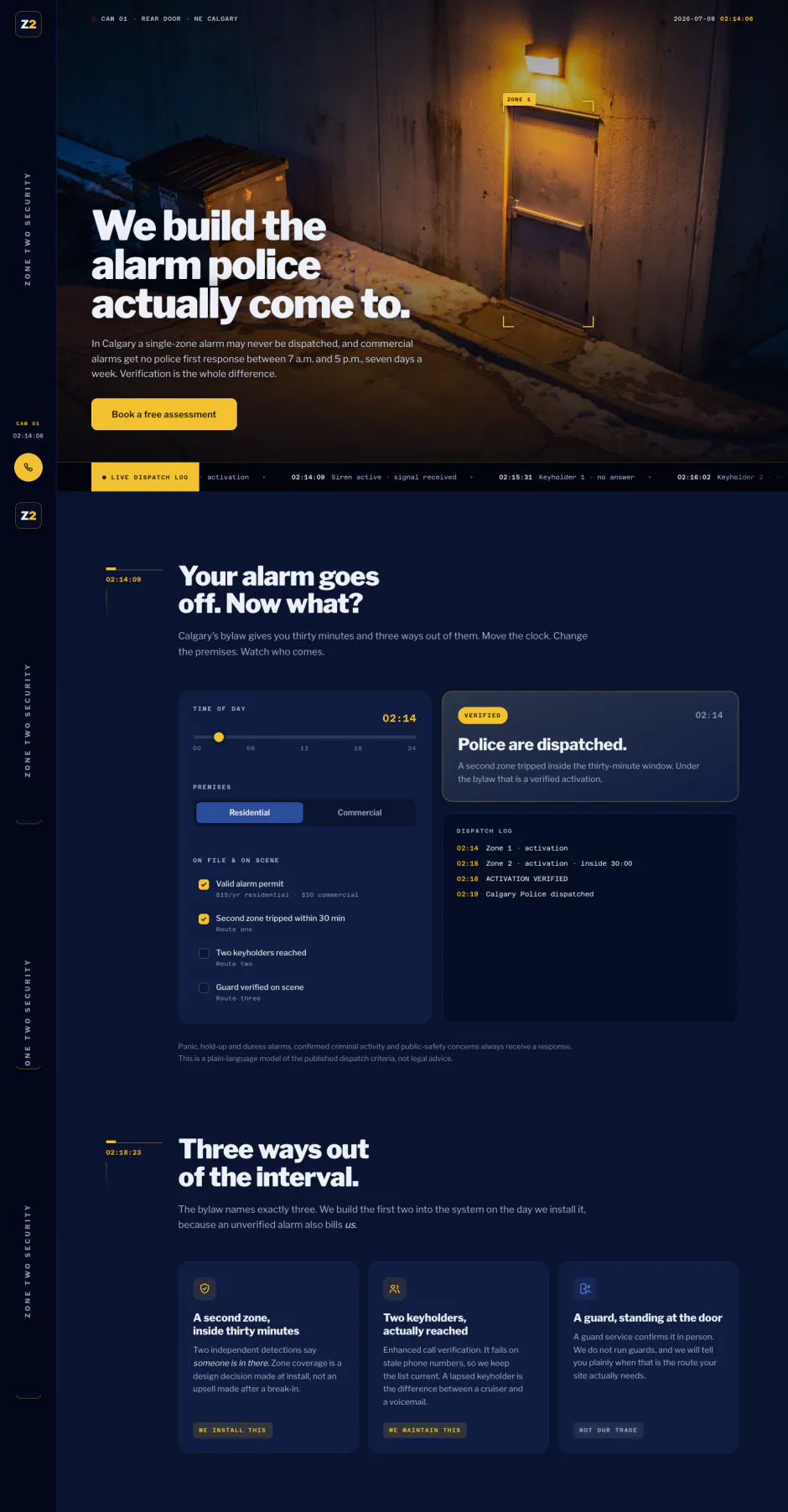 Zone Two Security homepage